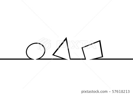 Figure Round, triangle and square 57618213