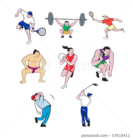 Sports Mascot Cartoon Set 57618411