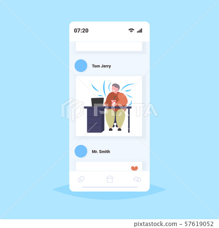 fat obese businessman drinking cola at workplace desk overweight smiling business man unhealthy fat obese businessman drinking cola at workplace desk overweight smiling business man unhealthy 57619052