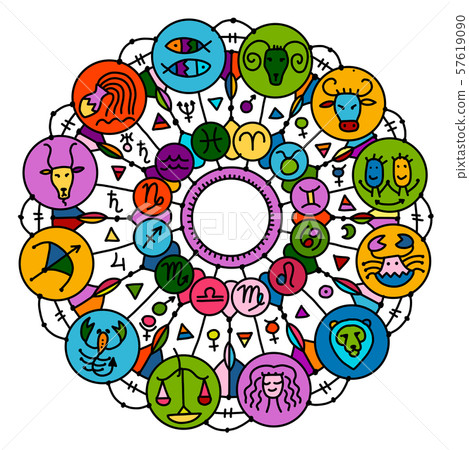 Zodiacal circle with astrology signs for your design 57619090