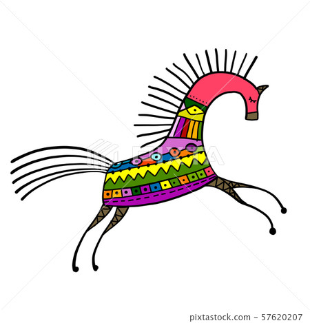 Abstract folk horse ornate for your design Abstract folk horse ornate for your design 57620207