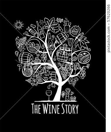 Winery concept, art tree for your design Winery concept, art tree for your design 57620266