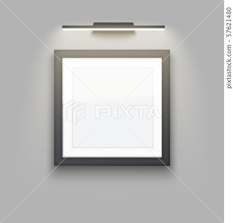 Mockup Picture and square frame with light - Stock Illustration ...
