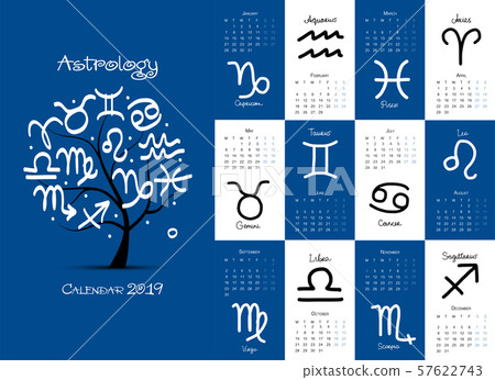 Art tree with zodiac signs for your design 57622743