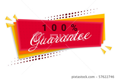 100 Percent Guarantee Banner Template Design. Vector Illustration. 57622746