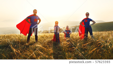 concept of super family, family of superheroes at concept of super family, family of superheroes at 57623393