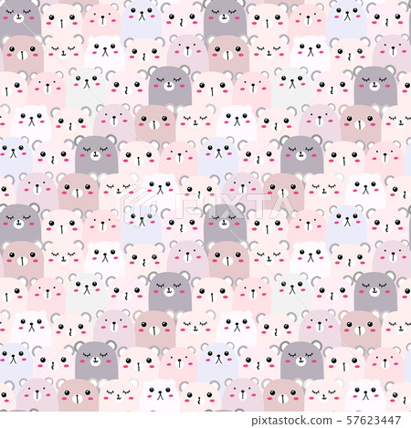 Cute bear seamless pattern background. Vector illustration. Cute bear seamless pattern background. Vector illustration. 57623447