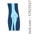 Human elbow joints, emblem or sign of medical diagnostic center or clinic, flat design, vector 57623527