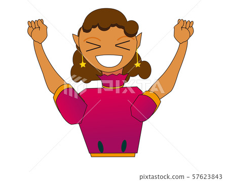 Delighted woman - Stock Illustration [57623843] - PIXTA