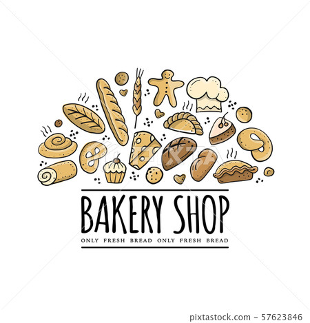 Bakery shop background, sketch for your design Bakery shop background, sketch for your design 57623846