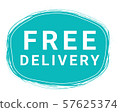 Free Delivery, Speech Bubble Banner, Element Design Template, App Icon, Vector Illustration. 57625374
