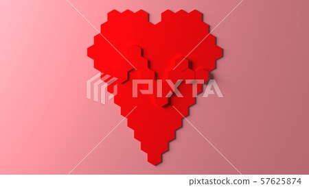 red honeycomb pattern heart rate pulse on heart shape red honeycomb pattern heart rate pulse on heart shape 57625874