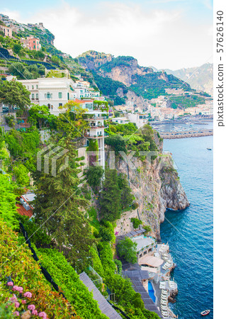 Beautiful cozy bay with boats and clear turquoise water in Italy Beautiful cozy bay with boats and clear turquoise water in Italy 57626140