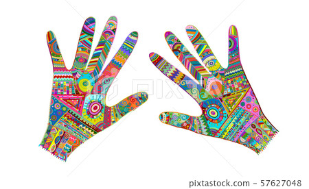 Ornate hands, boho style. Sketch for your design 57627048