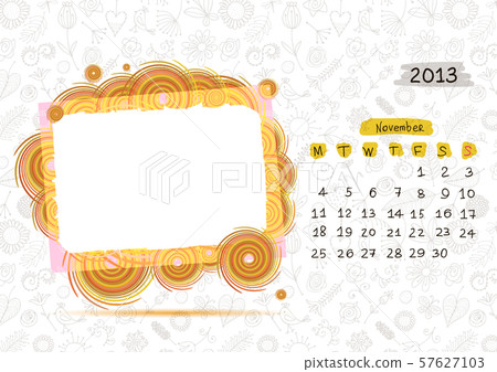 Vector calendar 2013, november. Frame with place for your text or photo 57627103