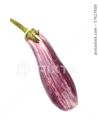Eggplant graffiti isolated over white background. Top view. 57627689