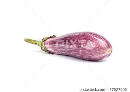 Eggplant graffiti isolated over white background. Close up. 57627693
