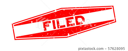 Grunge red filed word hexagon rubber seal stamp  57628095