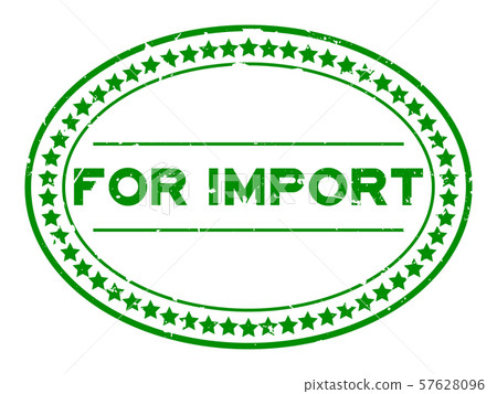 Grunge green for import word oval rubber seal stamp 57628096