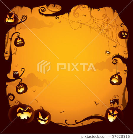 Halloween pumpkin border for design. 57628516