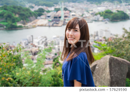 Young woman sightseeing onomichi Young woman sightseeing onomichi 57629590