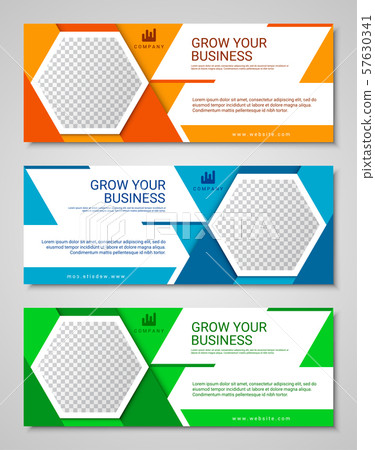 Abstract corporate business banner template set, vector illustration 57630341