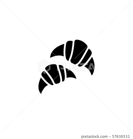 Web line icon. Croissants black on white background Web line icon. Croissants black on white background 57630531
