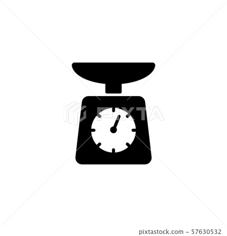 Web line icon. Kitchen scales black on white background Web line icon. Kitchen scales black on white background 57630532