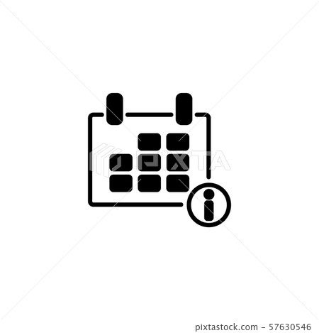 Web line icon. Calendar black on white background - Stock Illustration ...