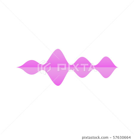 Purple music sound wave symbol with mirror reflection Purple music sound wave symbol with mirror reflection 57630664