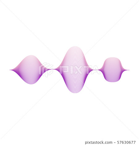 Purple sound amplitude wave made with abstract wavy lines 57630677