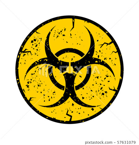 Beware Biohazard Sign Isolated on White Backgrouind. Beware Biohazard Sign Isolated on White Backgrouind. 57631079