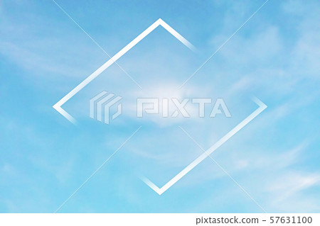 Teal blue sky background with white clouds and a frame, an abstract design template with copyspace Teal blue sky background with white clouds and a frame, an abstract design template with copyspace 57631100