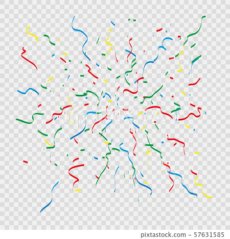 Colorful bright confetti isolated on transparent background. Festive vector illustration 57631585