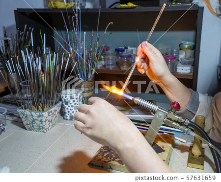 making a glass bead on a gas burner making a glass bead on a gas burner 57631659