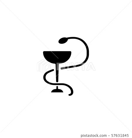 Web icon. Hygeia bowl, Hippocratic cup, Hospital symbol 57631845