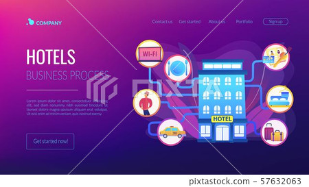 Hospitality management concept landing page 57632063