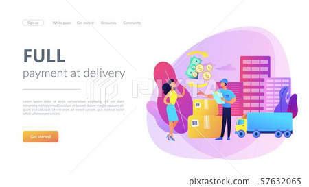 Cash on delivery COD concept landing page Cash on delivery COD concept landing page 57632065