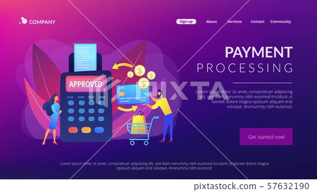 Payment processing concept landing page 57632190