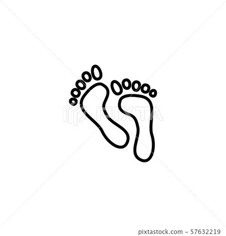 Web line icon. Foot black on white background 57632219