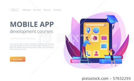 Mobile app development courses concept landing page 57632293
