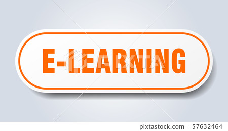 e-learning sign. e-learning rounded orange - Stock Illustration ...