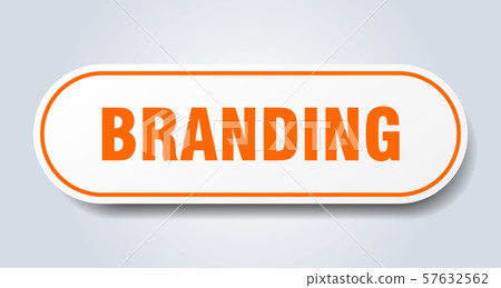 branding sign. branding rounded orange sticker. - Stock Illustration ...