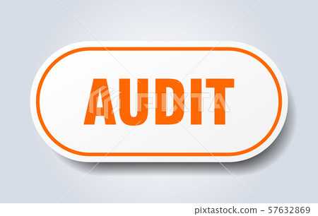 audit sign. audit rounded orange sticker. audit - Stock Illustration ...
