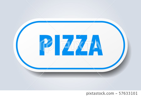 pizza sign. pizza rounded blue sticker. pizza - Stock Illustration ...