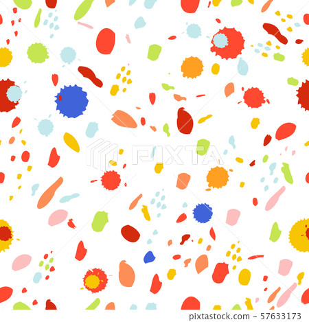Seamless pattern of blots. Abstract hand painted repeat texture with colorful blots of paint - Vector Seamless pattern of blots. Abstract hand painted repeat texture with colorful blots of paint - Vector 57633173