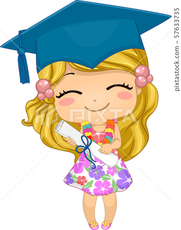 Kid Girl German Preschool Graduate Illustration 57633735