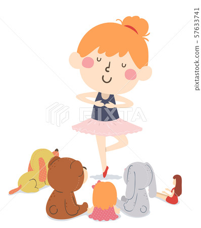 Kid Girl Dance Toys Audience Illustration Kid Girl Dance Toys Audience Illustration 57633741