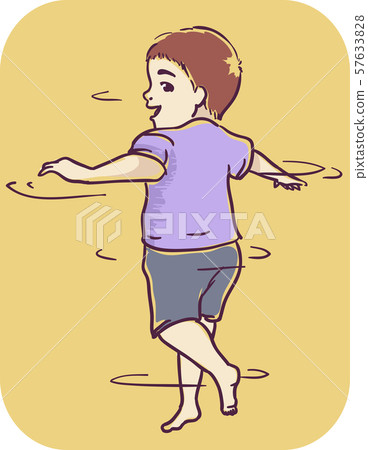 Kid Boy Symptom Spinning Illustration 57633828