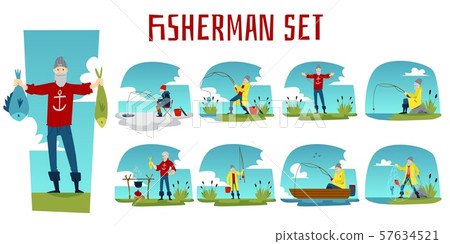fisherman, man, fishing 57634521